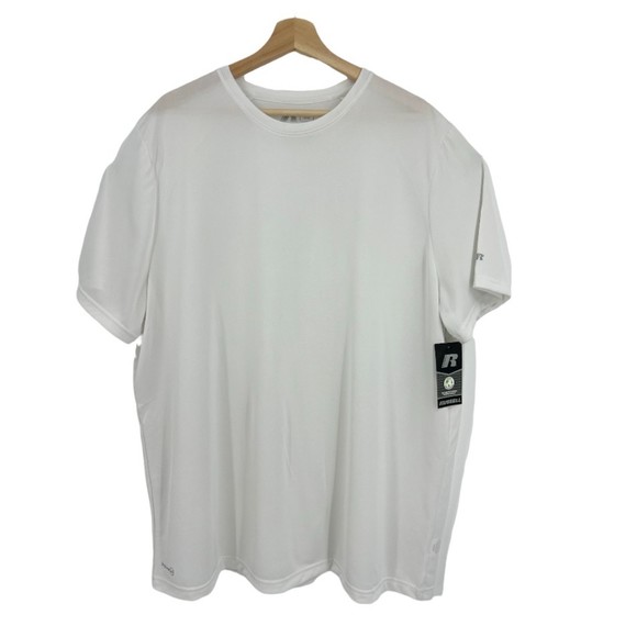 Active T-Shirt Men's 2XL Solid White RUSSELL Core Hybrid Jersey Tee - Picture 8 of 12